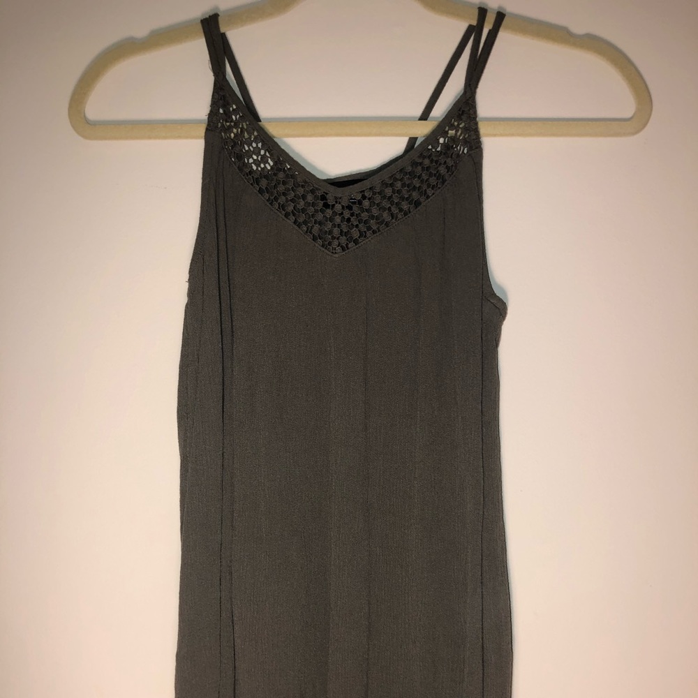 cute dark army green dressy tank top